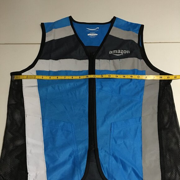 Amazon Blue Employee Uniform Vest Unisex Sleeveless Zip Up Size XS/S - Picture 5 of 6